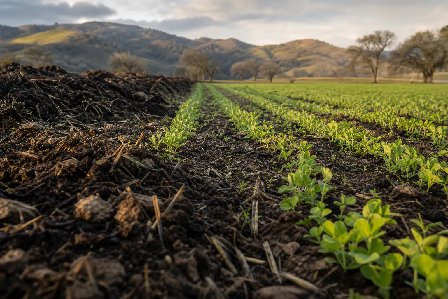 Soil and plant cover viewed close to the ground